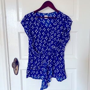 Anthropologie Blue Silk Blouse